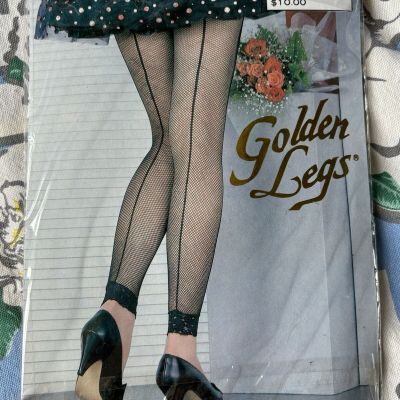 Vintage Golden Legs Fish Net Footless Tights OS NOS Pin Up